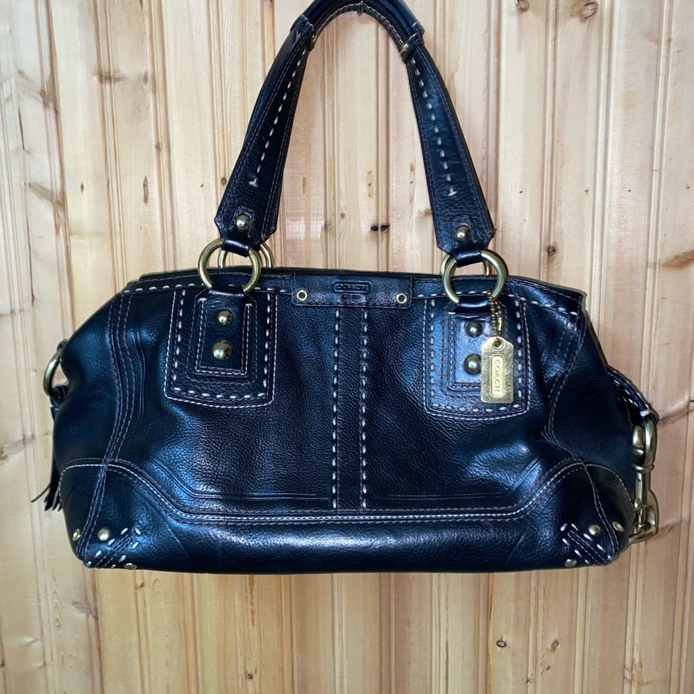 Coach Hamptons Andrea Limited Edition Black Leather Bag